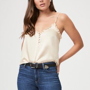 🏷️NWT PAIGE Silk Reina Cami Top In Ecru (Cream) - Size Small